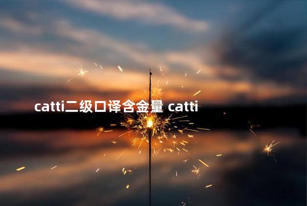 catti二级口译含金量 catti日语二级含金量